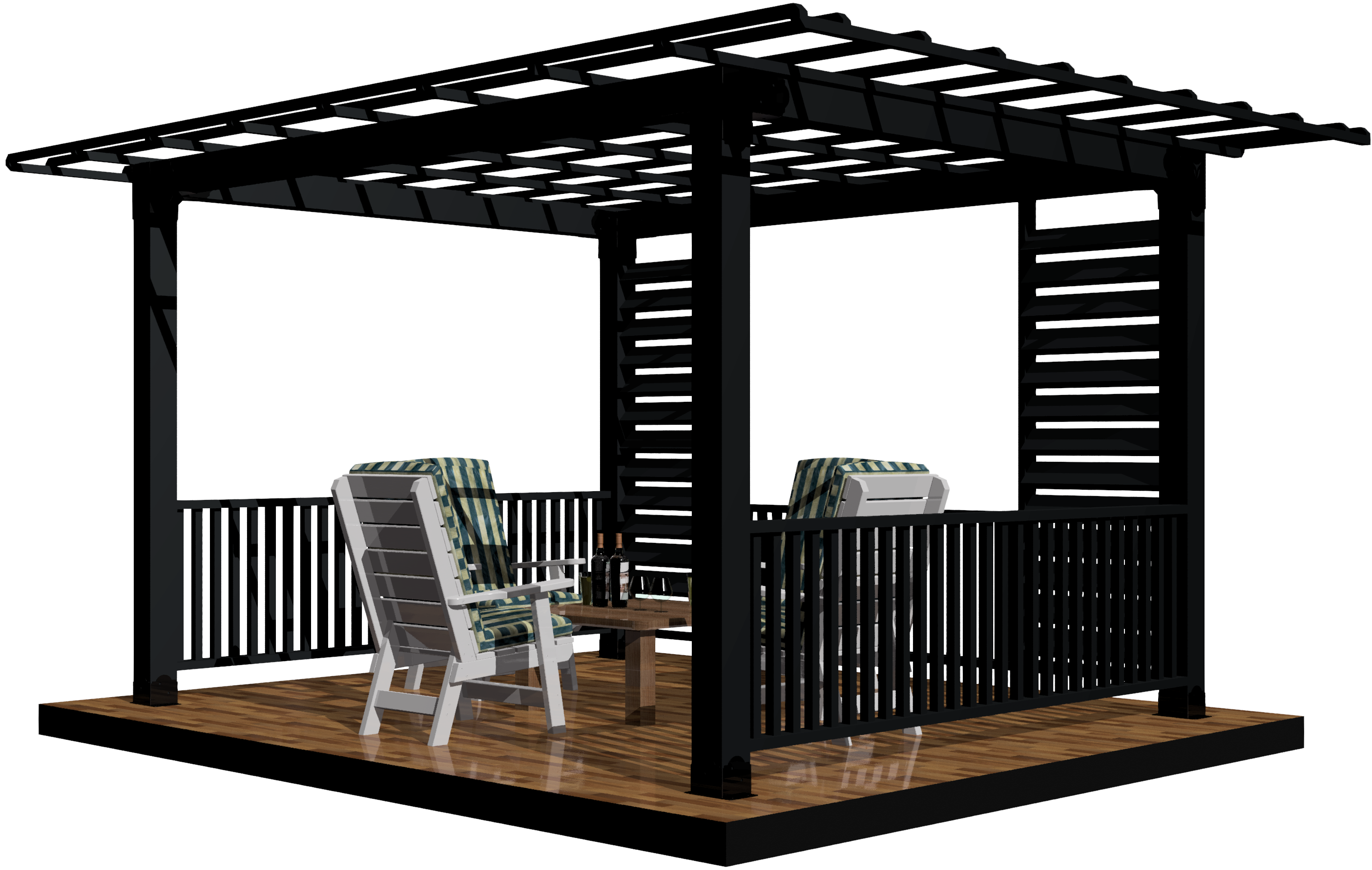 DIY 6X6 Rectangle Pergola Brackets Kit for Outdoor Bliss with Lattice Roof and Lattice Walls, RioOutdoors.com