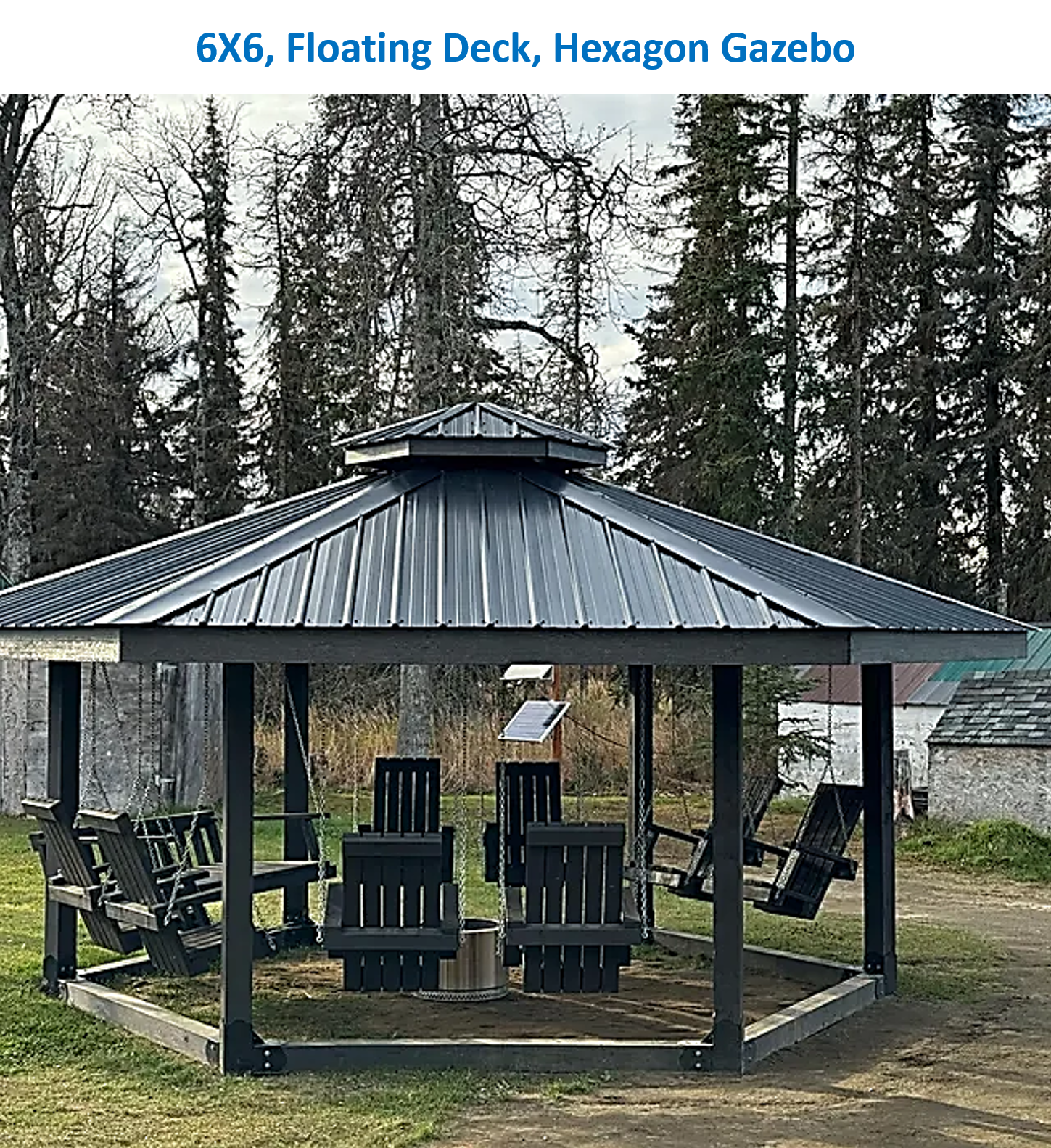 6x6, Surface Mounted, DIY Hexagon Gazebo