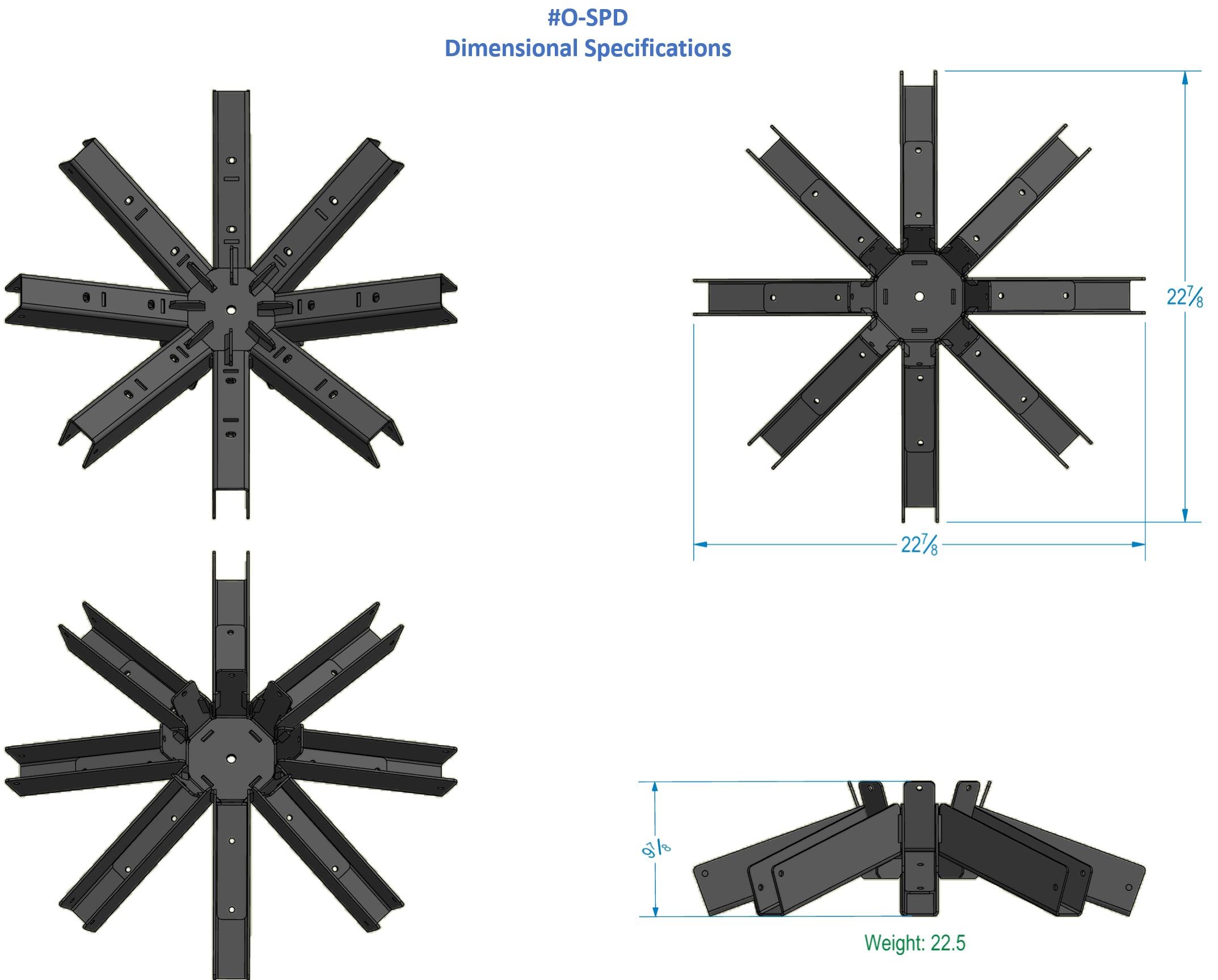 dimensions specifications for item #O-SPD