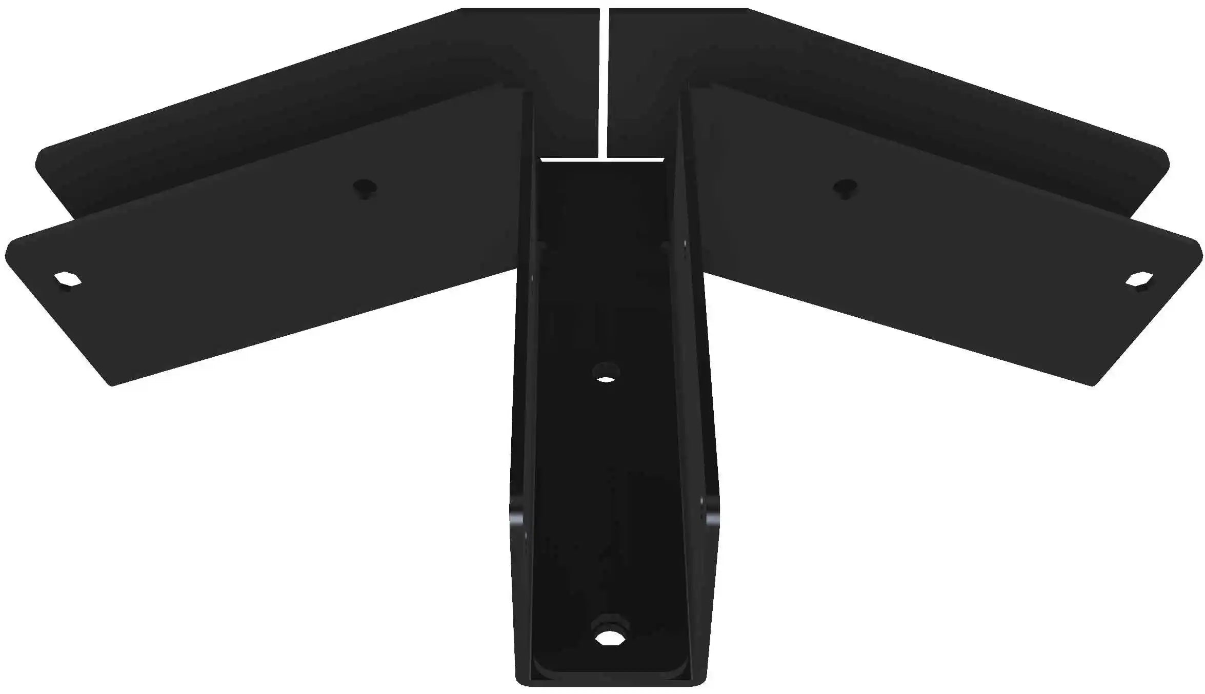 This corner bracket provides robust support for various construction applications, allowing secure connections between beams and surfaces. Ideal for enhancing structural integrity.