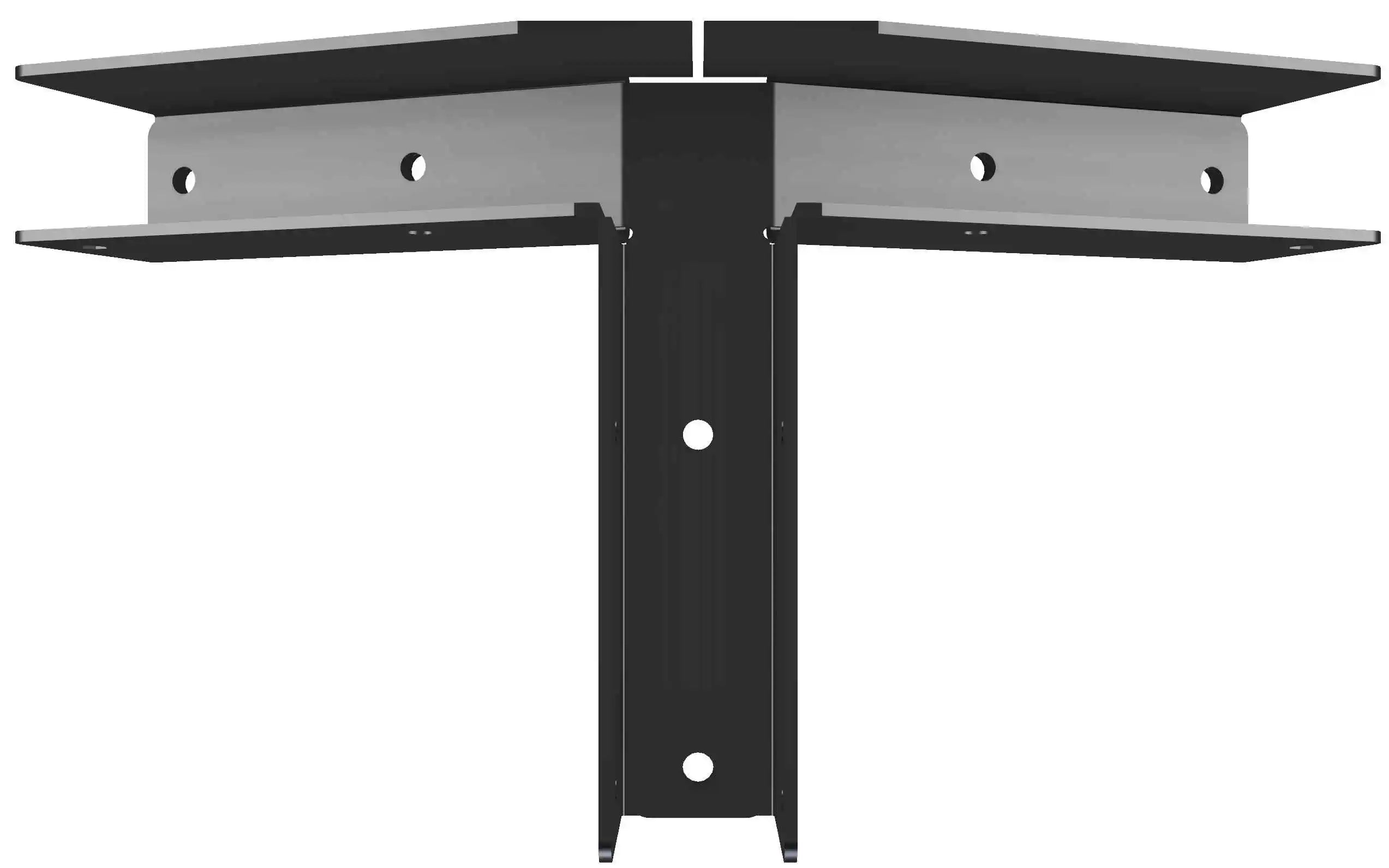 This corner bracket provides robust support for various construction applications, allowing secure connections between beams and surfaces. Ideal for enhancing structural integrity.