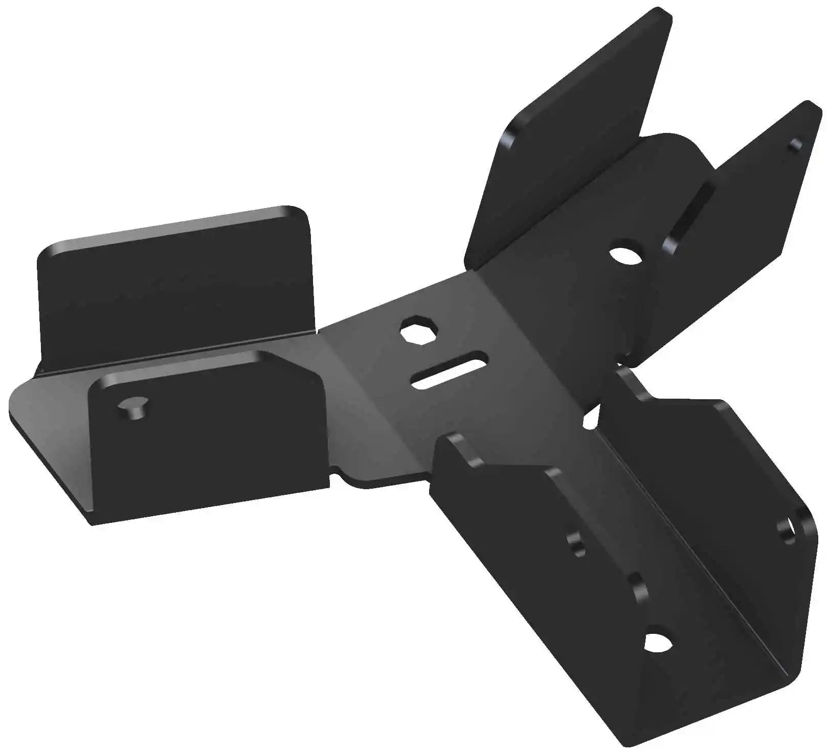 The sturdy octagon crosstie bracket is arranged on a workbench, showcasing its versatile design for securely mounting fixtures in various construction and DIY tasks.