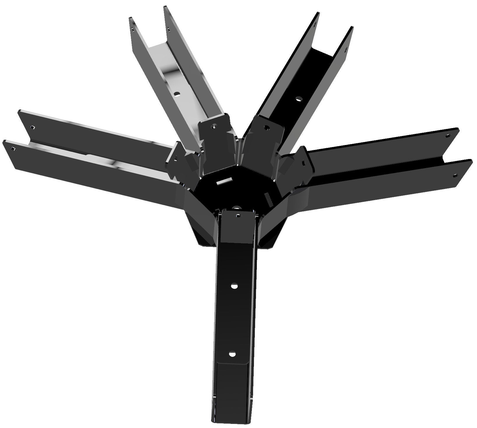 A partial octagon spider bracket designed for easy installation.