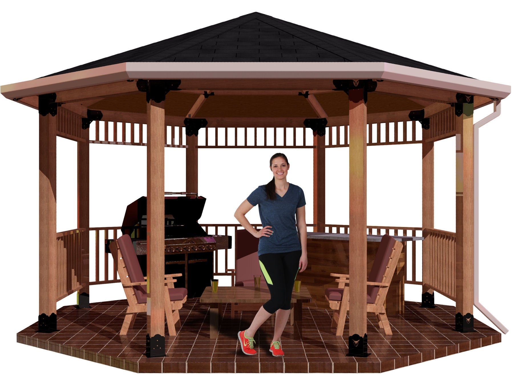 DIY 6x6 Surface Mounted Octagon Gazebo Kit - Crafted for an Outdoor Oasis, OCTAGON COLLECTION