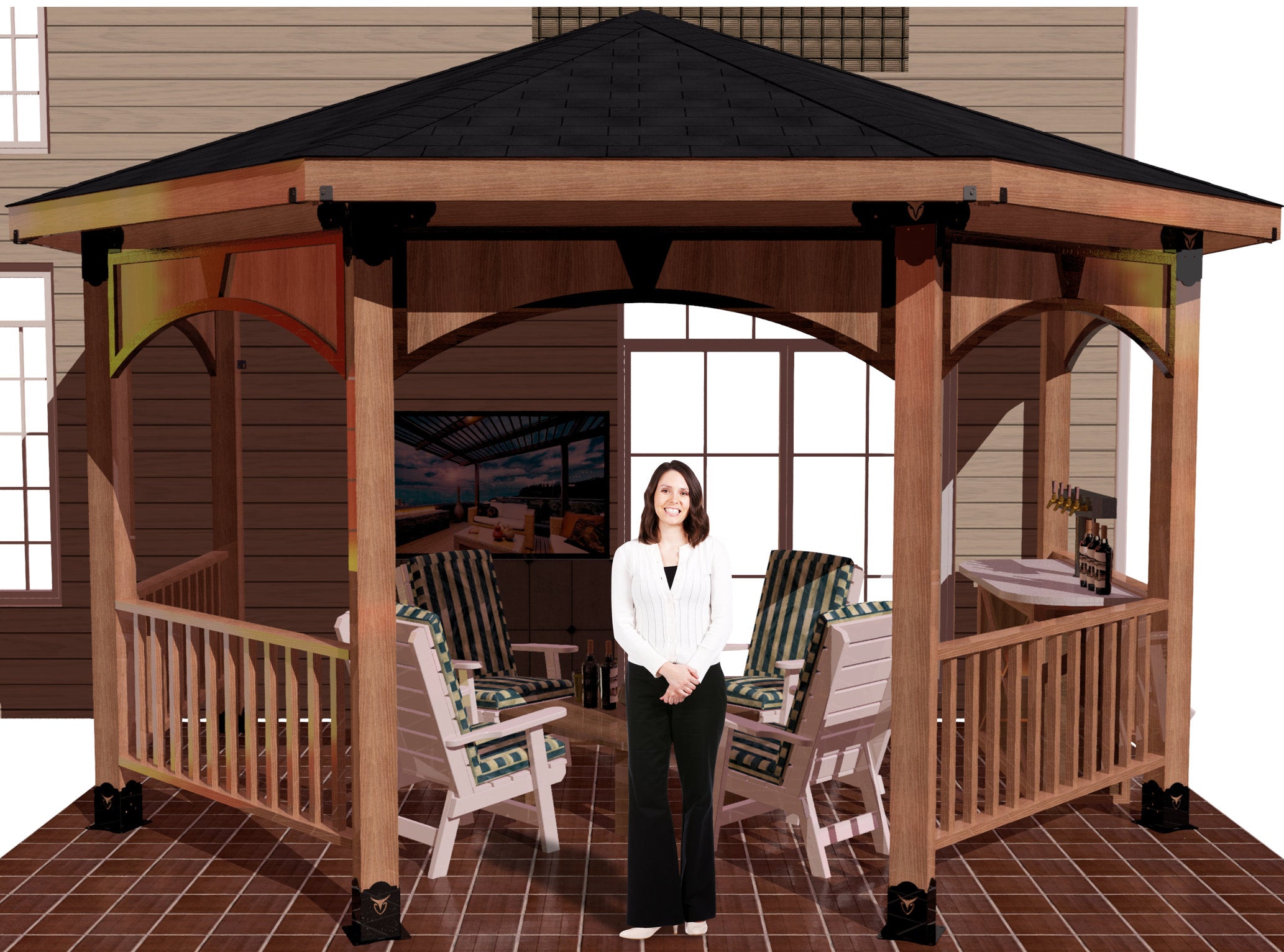 DIY Octagon Gazebo, ideal for outdoor living and entertaining, with sturdy 6x6 posts and headers for a customizable, hassle-free setup. RIO OUTDOORS OCTAGON COLLECTION